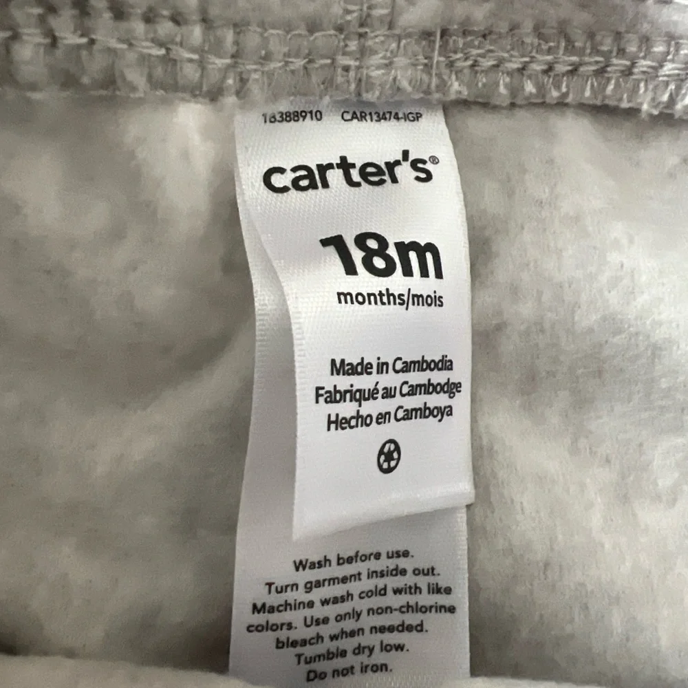 Carter's Baby Boys' 2-Piece Heather Plaid Fleece Pullover Top‎ & Pants Set 18M - Picture 8 of 9